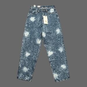 Levi's Super Baggy Jeans Drawstring Acid Wash Size 28x32 NWT Irregular